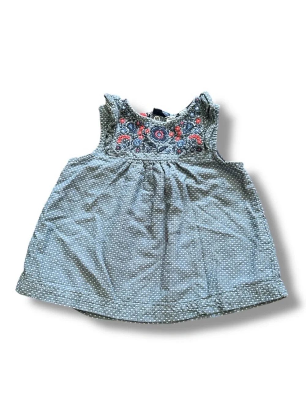Lot Of 2 Toddler Dresses Size 18 Months OshKosh Plaid & Embroidered Polka Dot